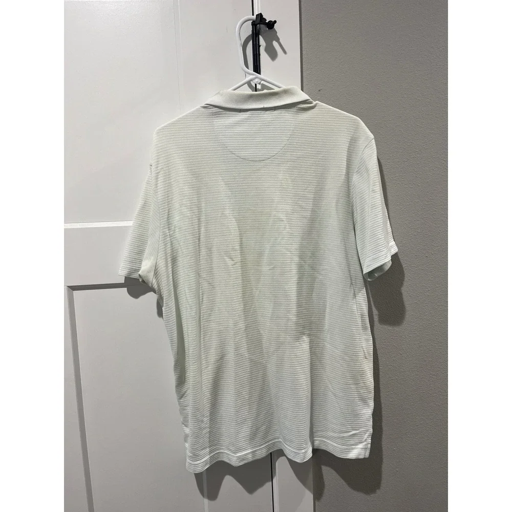 Perry Ellis Womens XL Light Green Ribbed 100% Cotton Short Sleeve Polo Shirt - Picture 5 of 6